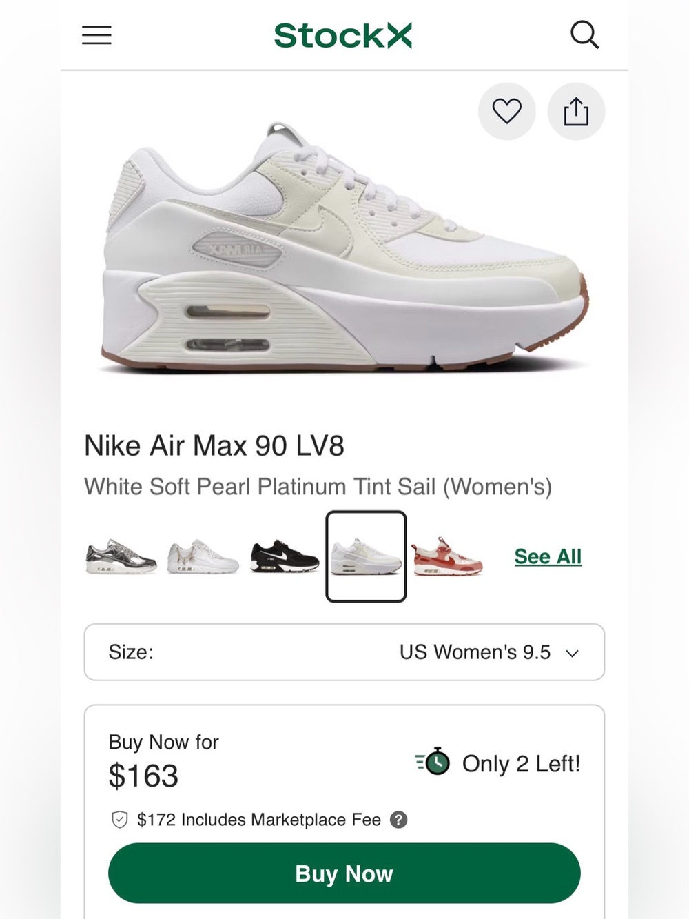 Nike Air Max Women's White and Cream Sneakers - Picture 9 of 9